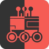 Autonomous Delivery Robot Red Inverse Icon vector