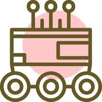 Autonomous Delivery Robot Linear Circle Icon vector