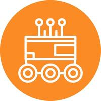 Autonomous Delivery Robot Outline Circle Icon vector