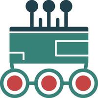 Autonomous Delivery Robot Glyph Two Color Icon vector