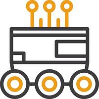 Autonomous Delivery Robot Line Circle Icon vector