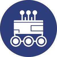 Autonomous Delivery Robot Glyph Circle Icon vector