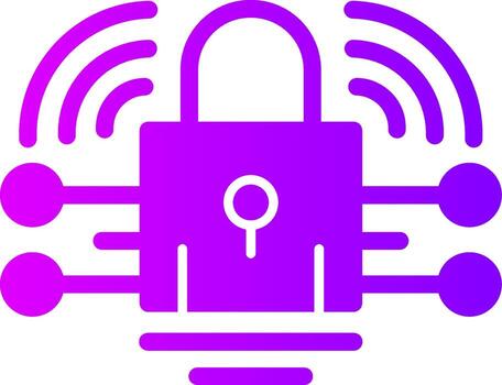 Quantum Key Distribution Solid Multi Gradient Icon vector