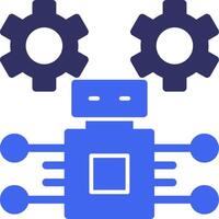 Robotic Process Automation Solid Two Color Icon vector