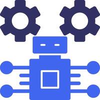 Robotic Process Automation Solid Two Color Icon vector