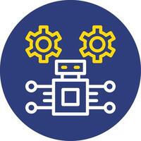 Robotic Process Automation Dual Line Circle Icon vector