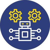 Robotic Process Automation Dual Line Circle Icon vector