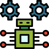 Robotic Process Automation Line Filled Icon vector