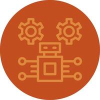 robótico proceso automatización línea multi color icono vector