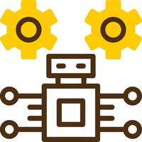 Robotic Process Automation Yellow Lieanr Circle Icon vector