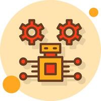 Robotic Process Automation Filled Shadow Circle Icon vector