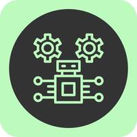 robótico proceso automatización lineal redondo icono vector