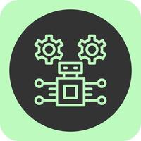 Robotic Process Automation Linear Round Icon vector
