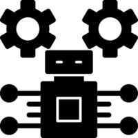 robótico proceso automatización glifo icono vector