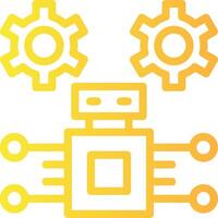 robótico proceso automatización lineal degradado icono vector