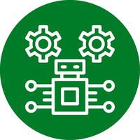 robótico proceso automatización contorno circulo icono vector