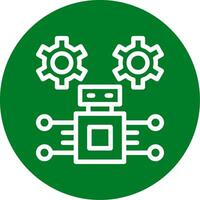 Robotic Process Automation Outline Circle Icon vector