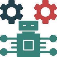 Robotic Process Automation Line Circle Icon vector