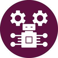 Robotic Process Automation Glyph Circle Icon vector