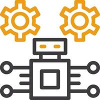Robotic Process Automation Glyph Two Color Icon vector