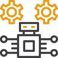 Robotic Process Automation Glyph Two Color Icon vector