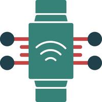 Smart Wearables Glyph Two Color Icon vector