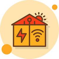 Smart Grid Filled Shadow Circle Icon vector