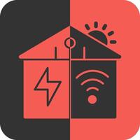 Smart Grid Red Inverse Icon vector