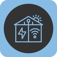 Smart Grid Linear Round Icon vector