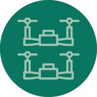 Swarm Drones Line Multi color Icon vector