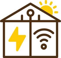 Smart Grid Yellow Lieanr Circle Icon vector