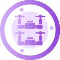 Swarm Drones Glyph Gradient Icon vector