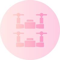 Swarm Drones Gradient Circle Icon vector