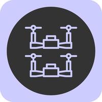 Swarm Drones Linear Round Icon vector