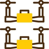 Swarm Drones Yellow Lieanr Circle Icon vector