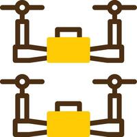 Swarm Drones Yellow Lieanr Circle Icon vector