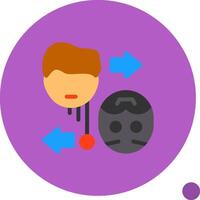 Human-AI Collaboration Flat Shadow Icon vector