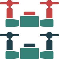 Swarm Drones Glyph Two Color Icon vector