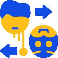 Human-AI Collaboration Flat Two Color Icon vector