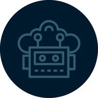 Cloud Robotics Line Multi color Icon vector