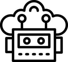 Cloud Robotics Line Icon vector
