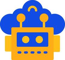 Cloud Robotics Flat Two Color Icon vector