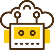 Cloud Robotics Yellow Lieanr Circle Icon vector