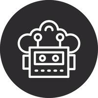 Cloud Robotics Inverted Icon vector