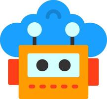 Cloud Robotics Flat Icon vector