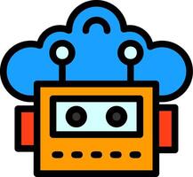 Cloud Robotics Line Filled Icon vector