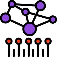 Bioinformatics Line Filled Icon vector