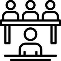 Interview panel Line Icon vector