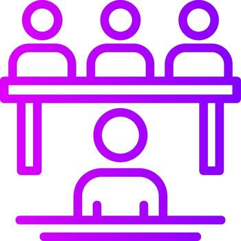 Interview panel Linear Gradient Icon vector