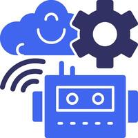 Cognitive Robotics Solid Two Color Icon vector